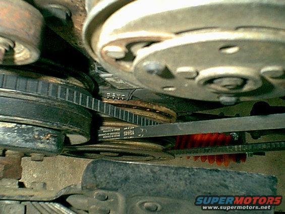 timingdriver.jpg I had a hard time timing this beast. there are timing markes on both sides of the motor. this is the drivers side as you stand in front of the bronco. you can see the marks next to the pulley