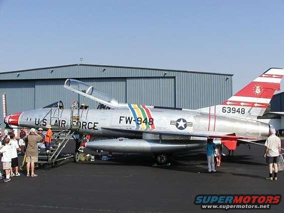 f100.jpg F-100 Super Sabre. This guy gives rides and lets you fly for only $4000. The plane is only 50 years old!