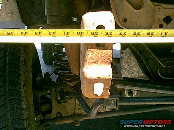 horn.jpg center bumper mount to center bumper mount hole is 38" inches.