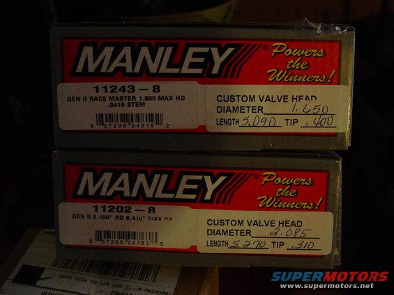 Two Manley valve head boxes, one labeled 11243-8 and the other 11202-8, with handwritten dimensions