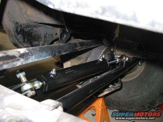 This ram angle is REALLY BAD!! This setup didn't last 10 minutes on the trail before all the jam nuts came loose and this thing was flopping all over the place. Be sure the ram is parallel to the tie rod!!!