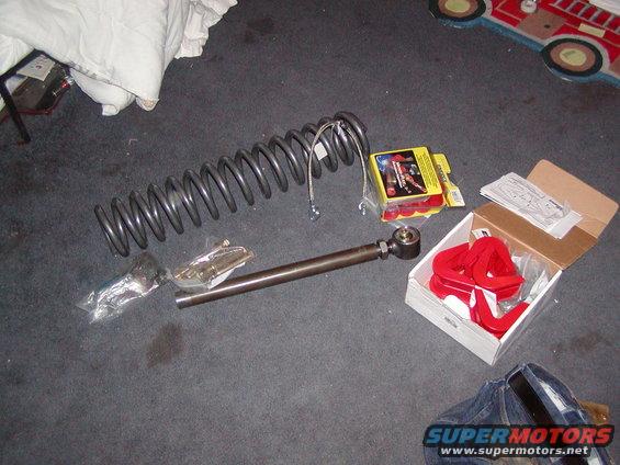 SAS parts... dom extentions w/ johnny joints.. superflex 6" coils, bushings brake lines and not shown are 5" leaf packs