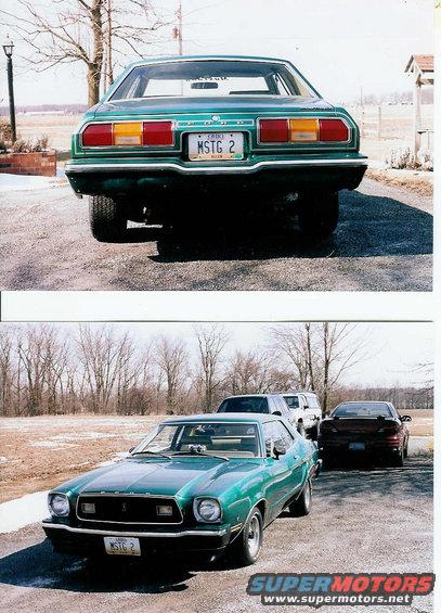 1977 Ford Mustang II coupe parked outside with two other vehicles behind it