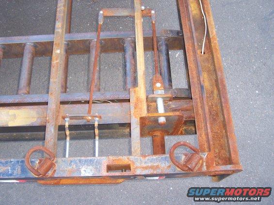 left rear corner of trailer 