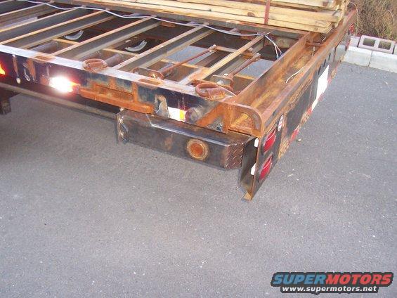 rear support jack in the stowed position, locked in place