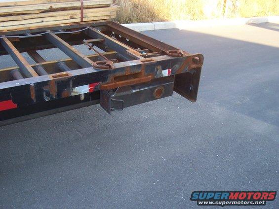 rear support jack in the stowed position, locked in place