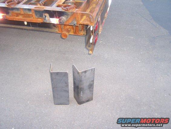 These go with trailer.
I had these bent out of 1/4" plate to be cut to fit and welded in to  the corners of the back of the trailer.
