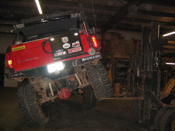 Rear tire measured 32.5" off the ground... Pretty good considering it's not built to do this....