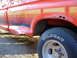 1979 Ford F-150 - here is the damage-dad ran over the spare tire in the dark.