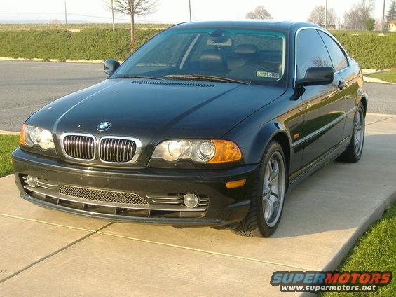 Black BMW 3 Series coupe, 3/4 front view