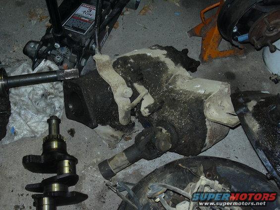 Engine parts including a crankshaft and differential housing