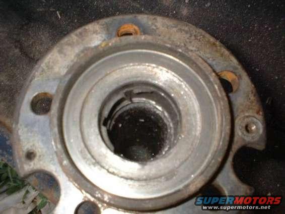 Close-up of a rusty wheel hub assembly