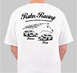 1990 Ford Mustang - T-shirt graphic displays two cars, a horse head, and text related to racing.