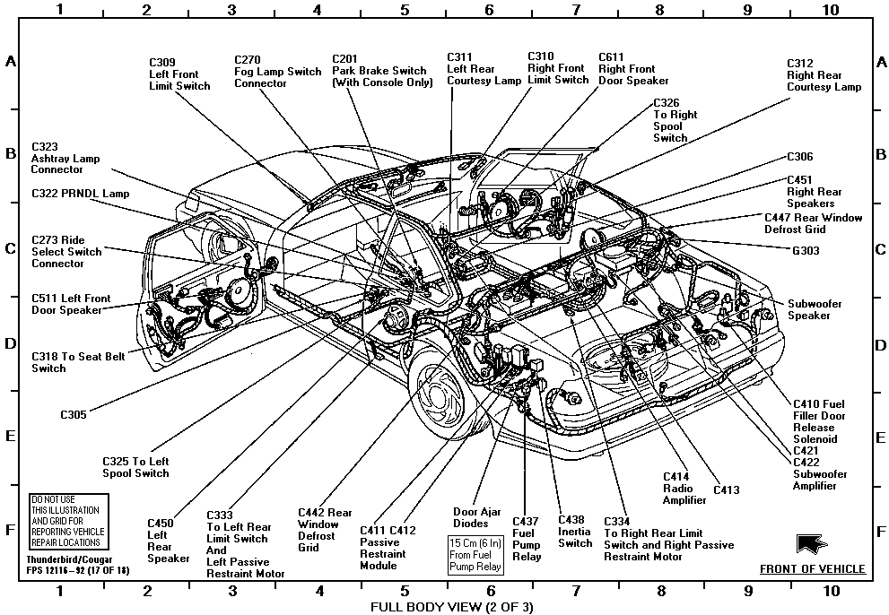 Diagram of a car engine with many parts labeled