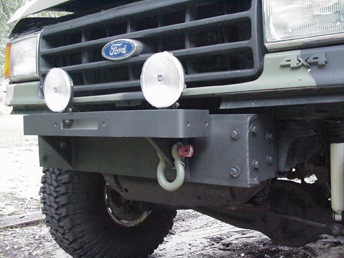 1991 Ford Bronco front bumper with tow hook and Ford grille