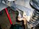 New upper ball joint boot slipped on after filling it with supplied grease.