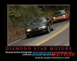 Two cars driving on a road with trees and a hill in the background. Text overlay reads 'DIAMOND STAR MOTORS'