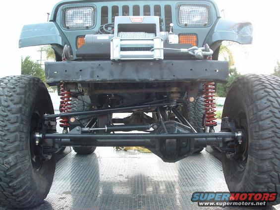 1994 Jeep YJ front axle, suspension, and winch. Modified bumper