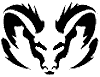 Black Dodge Ram logo on white background