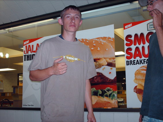 picture-967.jpg Jeremy VanLou in his Hardee's shirt.