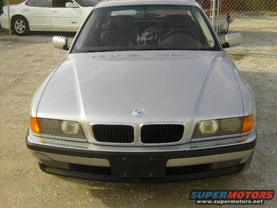 Silver 1998 BMW 7 Series front view with prominent grille and headlights