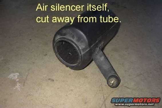 Black air silencer cut away from tube