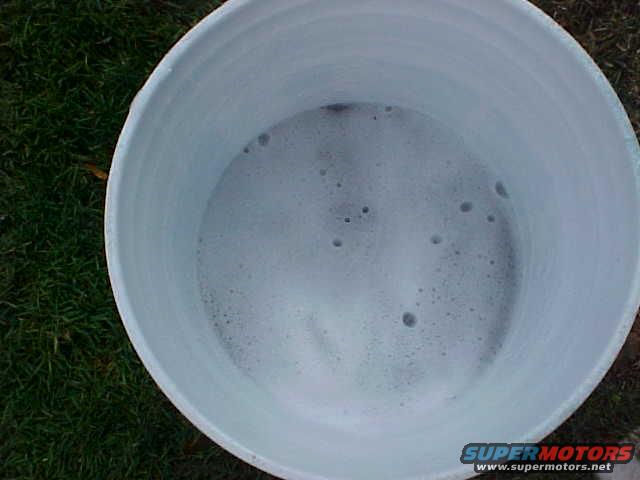 The water i dipped the sponge in to clean it before i got more soap to put on the car...