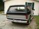 1986 Ford Bronco - This 1986 Ford Bronco is seen from the rear, a two-tone paint scheme of black and silver.