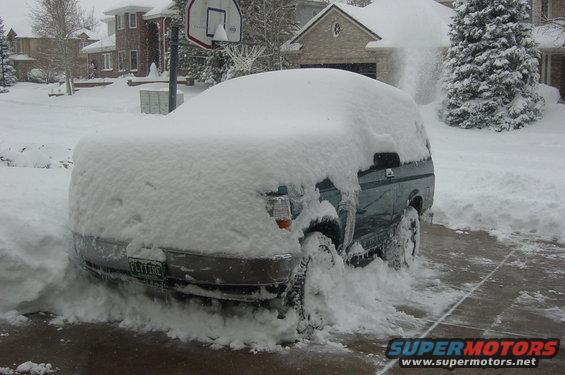 It snowed a bunch since pulling into the drive yesterday about 2:30 pm.