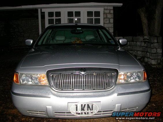 Silver 1998 Mercury Grand Marquis front view with chrome grille