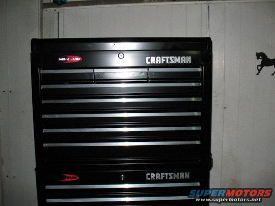 Black Craftsman tool chest with multiple drawers