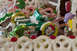 1994 Jeep YJ - A festive gingerbread house is adorned with various candies and holiday-themed decorations.