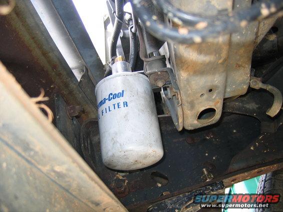 Transmission fluid filter mounted under vehicle chassis