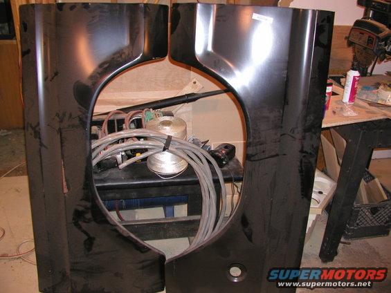 Black patch panels with a hole for wheel well