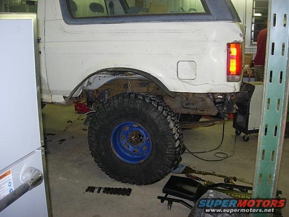 the truck sitting on its own weight.  stuff just tacked in