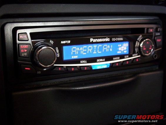 newradio2.jpg Upgraded to a new head unit (Panasonic CQ-C1333U). It sounds a little better than the old one and it feels a lot more sturdy. The wiring harness is exactly the same so it was a straight swap! The DIN cage is peaking out at the top of the bezel, but I colored it with a Sharpie since the picture was taken.