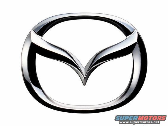Chrome Mazda logo against white background. Text 'SUPERMOTORS' visible at bottom right