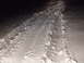 Our tracks, aboust a foot and a half deep