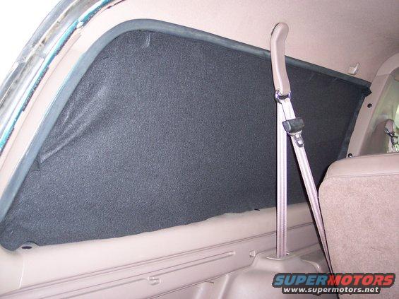 Black felt on the rear windows (so I can hide in the back - I'm a private eye and sometimes do surveillance in this vehicle)
