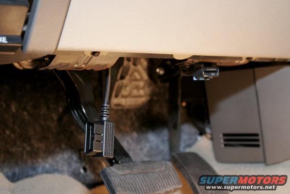 mac05.jpg You want to leave just enough cable at the bottom to reach the OBD2 port near the drivers right knee.