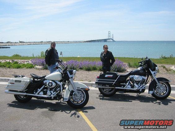 Mackinaw Bridge first weekend for Bucs  police bike 