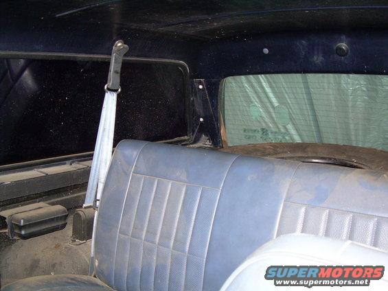 Interior rear seat and seatbelt of a 1992 Ford Bronco