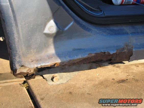 Rusted door sill on a vehicle