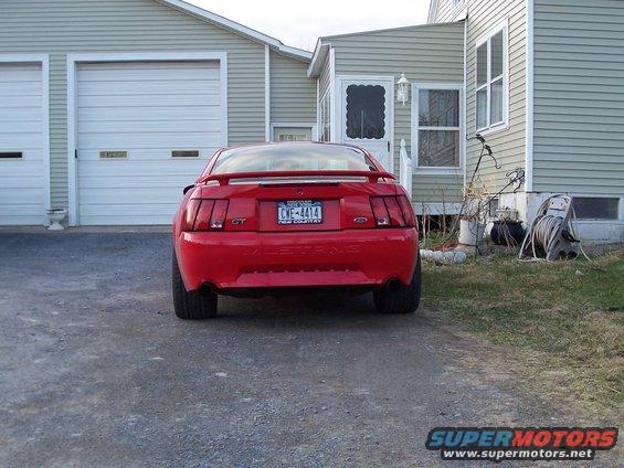 Red 2004 Ford Mustang GT rear view