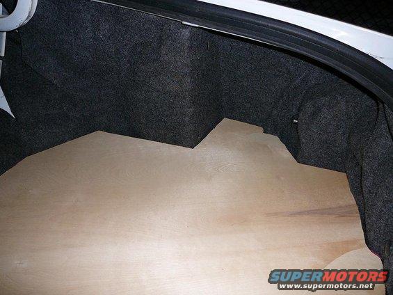 Subwoofer enclosure Cover Panel. Finished rough cutout. Passenger Side Closeup.