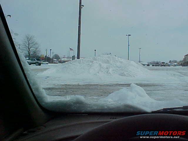 Snow Drift in Hartville Shopping center parking lot