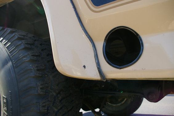 hard to see, but this shows the inner and outer holes. the exhaust will run forward a little, but when it exits, it will be straight and extend about 1 1/2 inches past the body.

I am also going with a spintech muffler to replace the magnaflow currently on there.