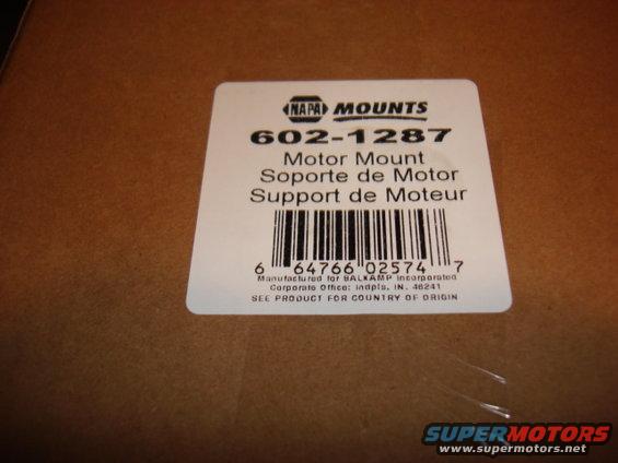 newmotormount3.jpg Here is the new NAPA Motor mounts. Part number 602-1287