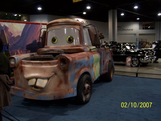 Mater character truck with rusty paint and large teeth