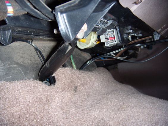 Interior wiring harness and connectors under dashboard